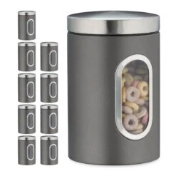 10x Bocaux En Métal Avec Fenêtre Noire 35 10x Bocaux En Métal Avec Fenêtre Noire -Cuisine Ustensiles Magasin 06c452cb816249d1b40c7fbdca1d2c08