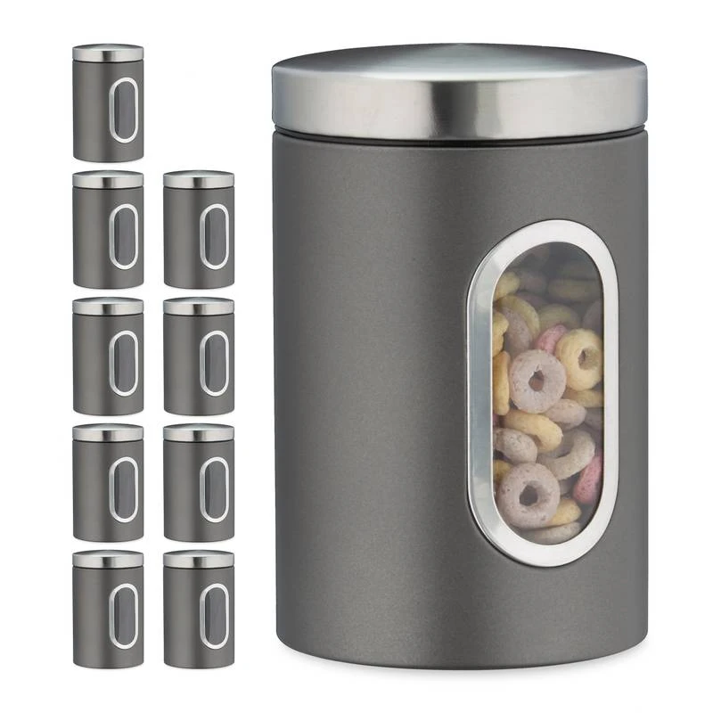 10x Bocaux En Métal Avec Fenêtre Noire 16 10x Bocaux En Métal Avec Fenêtre Noire – Image 14