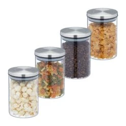 Lot De 4 Bocaux En Verre De 750 Ml
