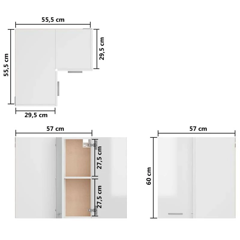 VIDAXL Armoire D'angle Suspendue 14 VIDAXL Armoire D'angle Suspendue – Image 12
