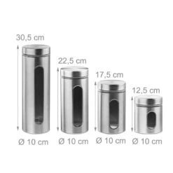 Lot 4 Bocaux De Conservation En Inox -Cuisine Ustensiles Magasin 49bf8a64f0194f67ab6ad99f48accacc