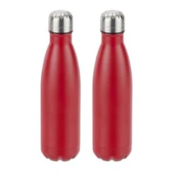Gourde Inox Bouteille Eau Rouge Lot De 2