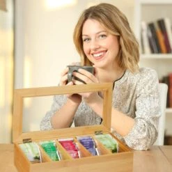 Boîte à Thé Bambou 5 Compartiments -Cuisine Ustensiles Magasin 4e9d21c2a6ba4fdfbfce2cbad53c9d24