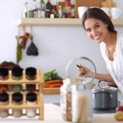 Étagère à épices Bambou 8 Pots -Cuisine Ustensiles Magasin 515ce503967044b4b76e5ac610984ad3