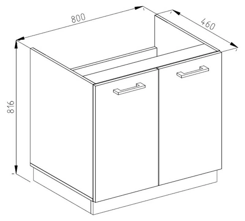 Meuble Sous évier R-Line Béton/blanc 5 Meuble Sous évier R-Line Béton/blanc – Image 3