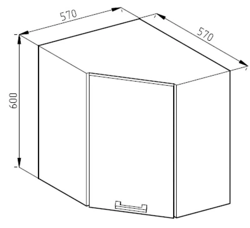 Meuble Haut D'angle R-Line 57cm 6 Meuble Haut D'angle R-Line 57cm – Image 4