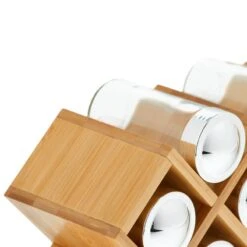 Etagère à épices En Bambou Avec 18 Pots -Cuisine Ustensiles Magasin 58ce8c9789594698b5c10194717e8cc9
