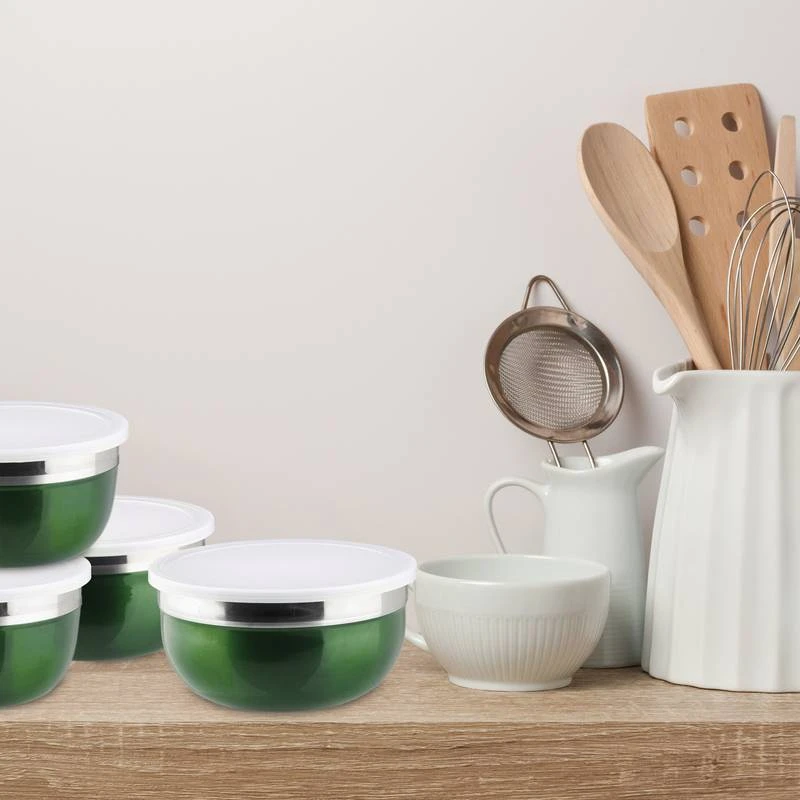 Bol Mélangeur Couvercle Lot 4 Saladiers 5 Bol Mélangeur Couvercle Lot 4 Saladiers – Image 3