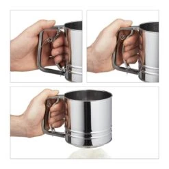 2x Tamis Pour Farine Manuels Acier Inox -Cuisine Ustensiles Magasin 64ed0404f5b948fb9f7c98d2405119c3