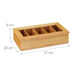Boîte à Thé Bambou 5 Compartiments -Cuisine Ustensiles Magasin 6c7ff71d63fa477daaeb37da59a703af