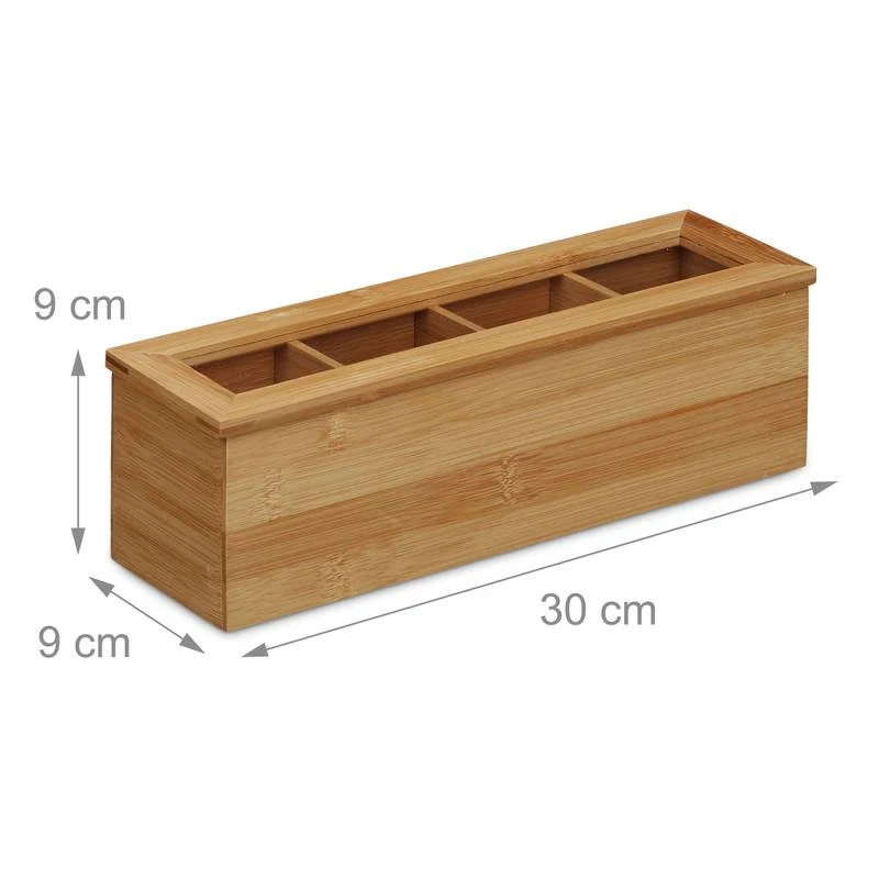 Boîte à Thé Bambou Fenêtre En Plastique 5 Boîte à Thé Bambou Fenêtre En Plastique – Image 3