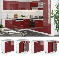 Meuble Bas R-Line 80cm Bordeaux /blanc -Cuisine Ustensiles Magasin 88ba3b637c764f7a8e04665ee96b3fc0