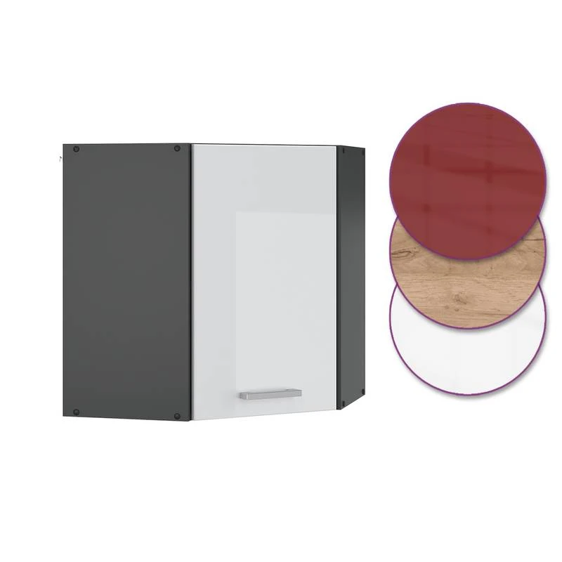 Meuble Haut D'angle R-Line 57cm Bordeaux 9 Meuble Haut D'angle R-Line 57cm Bordeaux – Image 7