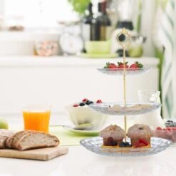 Présentoir à Gâteaux à 3 étages En Verre 11 Présentoir à Gâteaux à 3 étages En Verre -Cuisine Ustensiles Magasin 9160b760dc744ccc8b0e69b4bd39150a