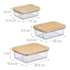 Boîte Alimentaire En Verre Set De 3 -Cuisine Ustensiles Magasin 965bcc89d3ed4527884ff61b0541a237