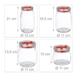 4x Bocaux En Verre Avec Couvercle -Cuisine Ustensiles Magasin 9d7e8bc5dc2d4c75956eda164af8a68a