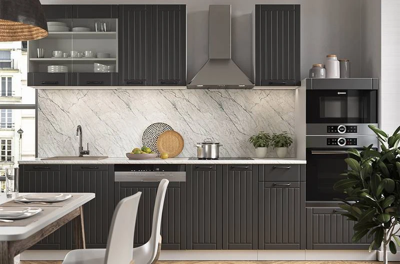 Meuble Haut Vitré Fame Anthracite 4 Meuble Haut Vitré Fame Anthracite – Image 2