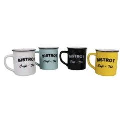 Set 4 Mugs Brasserie Bistrot (Lot De 4) -Cuisine Ustensiles Magasin b13da0604a1c467e9f862bd659bf33a4
