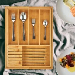 Rangement à Couverts En Bambou Flexible -Cuisine Ustensiles Magasin b2313a8a9f76450cb374e1f4e67d5b9c