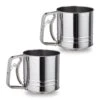 2x Tamis Pour Farine Manuels Acier Inox -Cuisine Ustensiles Magasin b50b44e933dd4fa996990af6faed5a7f