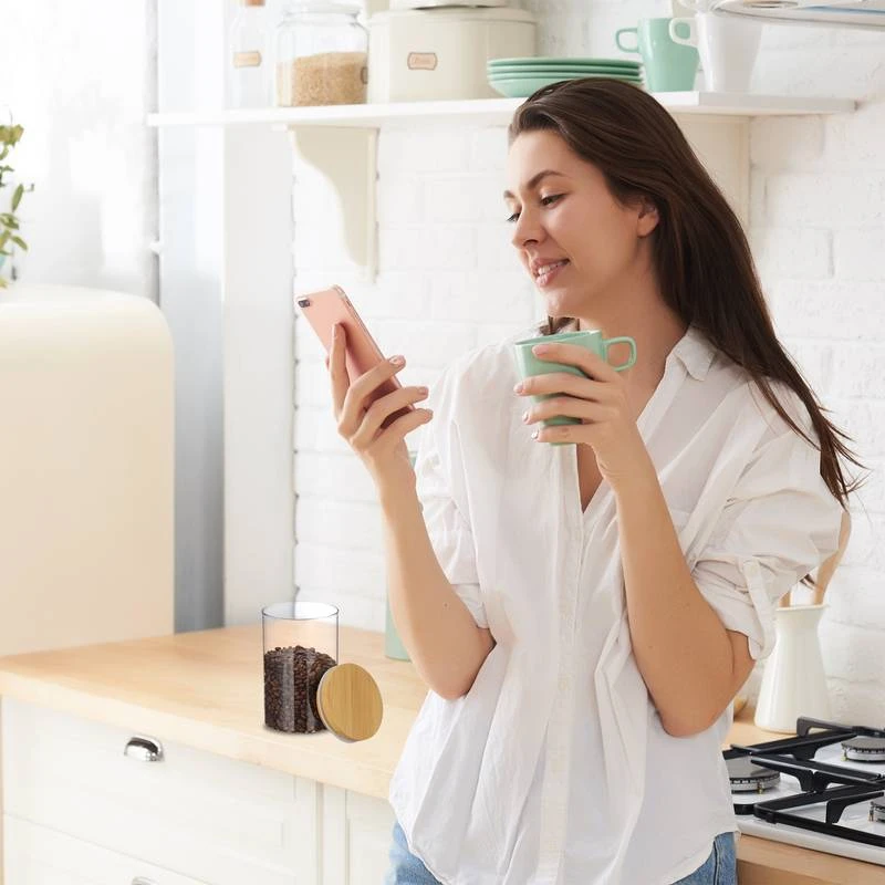 Jeu De 3 Pots De Stockage En Verre 800ml 6 Jeu De 3 Pots De Stockage En Verre 800ml – Image 4