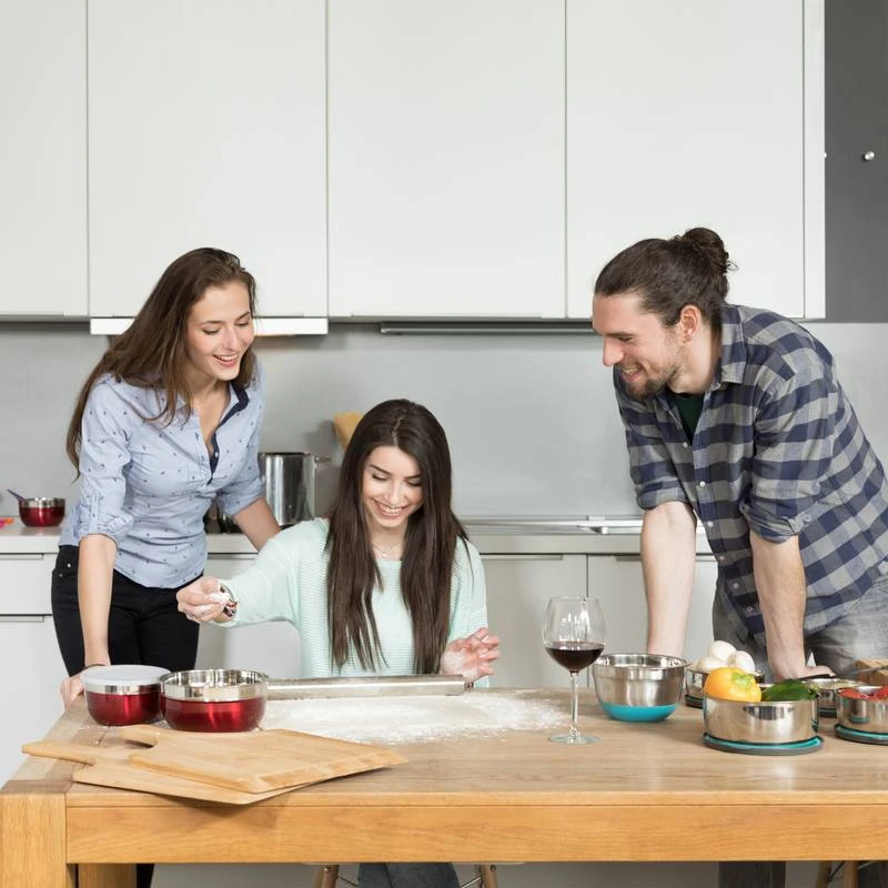 Bol Mélangeur Couvercle Lot 4 Saladiers 4 Bol Mélangeur Couvercle Lot 4 Saladiers – Image 2