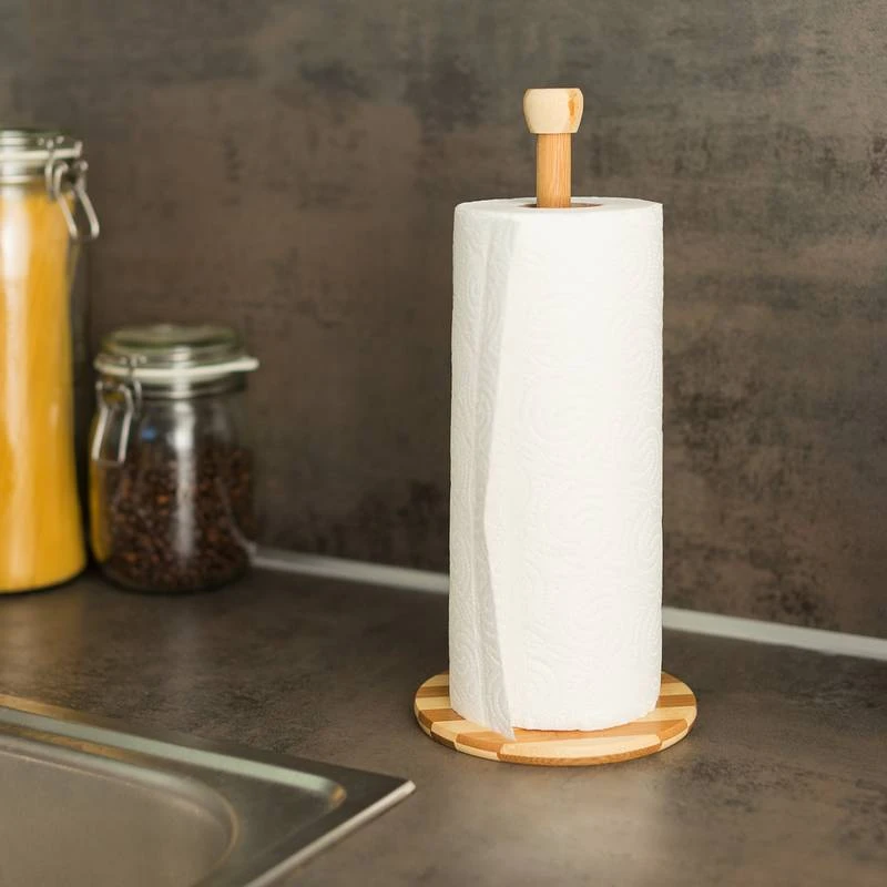 2x Porte Rouleau Essuie-tout Bambou 4 2x Porte Rouleau Essuie-tout Bambou – Image 2