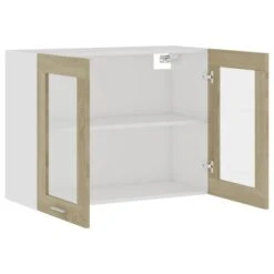 VIDAXL Armoire En Verre Suspendue -Cuisine Ustensiles Magasin cf651a55fa8440aa919b7f9db2b87956