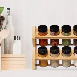 Étagère à épices Bambou 8 Pots -Cuisine Ustensiles Magasin cfed294d7c61411f89f590f9b7121377