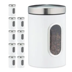 10x Bocaux En Métal Avec Fenêtre Noire 28 10x Bocaux En Métal Avec Fenêtre Noire -Cuisine Ustensiles Magasin d3fa8bfe770545fd9578beb22008d78c