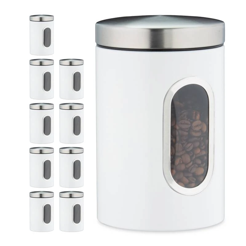 10x Bocaux En Métal Avec Fenêtre Noire 9 10x Bocaux En Métal Avec Fenêtre Noire – Image 7