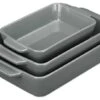 Lot De 3 Plats à Four En Céramique Gris