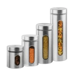 Lot 4 Bocaux De Conservation En Inox -Cuisine Ustensiles Magasin e263e2067b4a42619b4b4ec06048e5e1