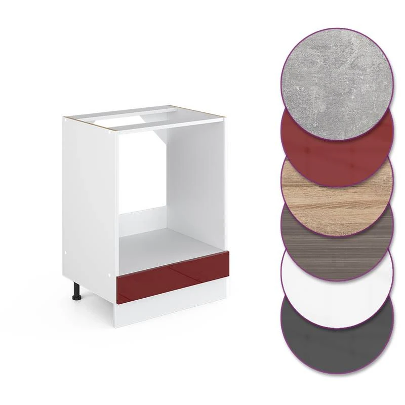 Meuble Bas Four R-Line 60cm Bordeaux 5 Meuble Bas Four R-Line 60cm Bordeaux – Image 3