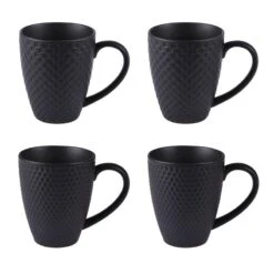 Coffret De 4 Mugs Snow Black Mat