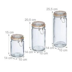 Bocaux En Verre En Lot De 3 -Cuisine Ustensiles Magasin ec9cbedbabdd4500946f6a5be4e018fc