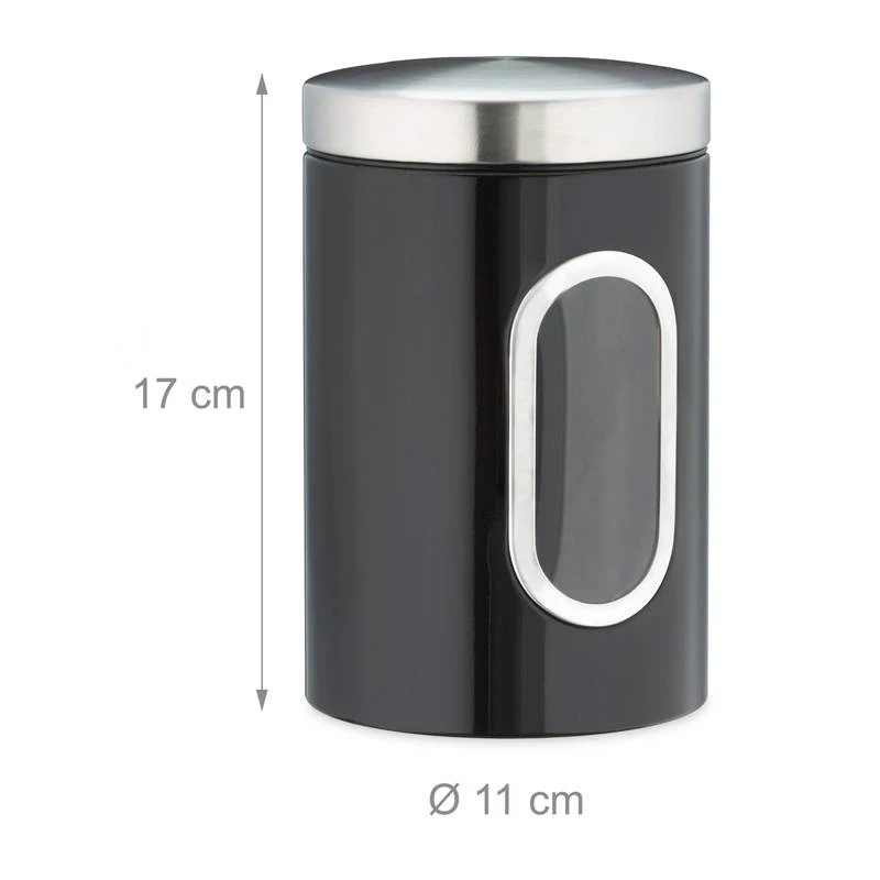 10x Bocaux En Métal Avec Fenêtre Noire 8 10x Bocaux En Métal Avec Fenêtre Noire – Image 6