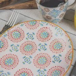 Coffret De 4 Assiettes Plates Bohème -Cuisine Ustensiles Magasin f7ebc3520b754db2adc65f3d1178c3f2