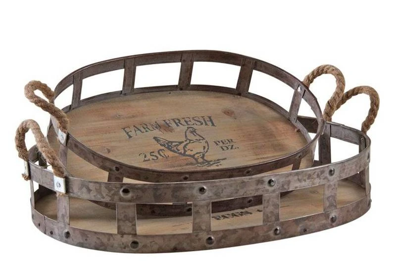 Plateaux Ovales "Farm Fresh" (Lot De 2)